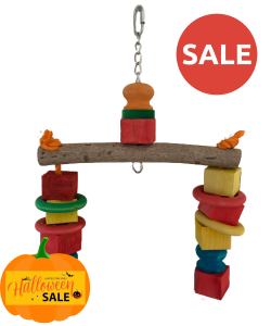 Parrot-Supplies Double Down Wood and Rope Parrot Toy